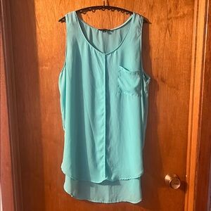 Woman’s Eclipse Sleeveless Turquoise Blouse XL